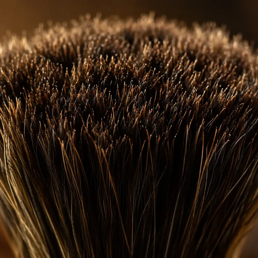Dense bristles of a natural brush