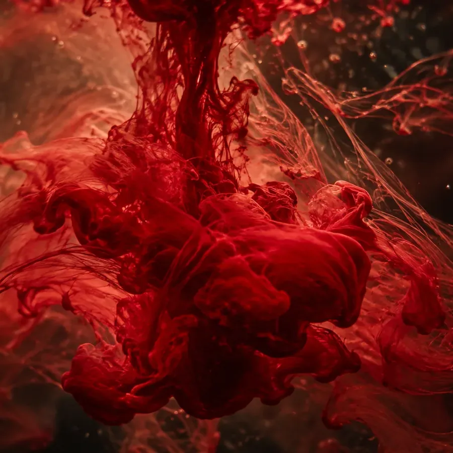 Red dye diffusing through water